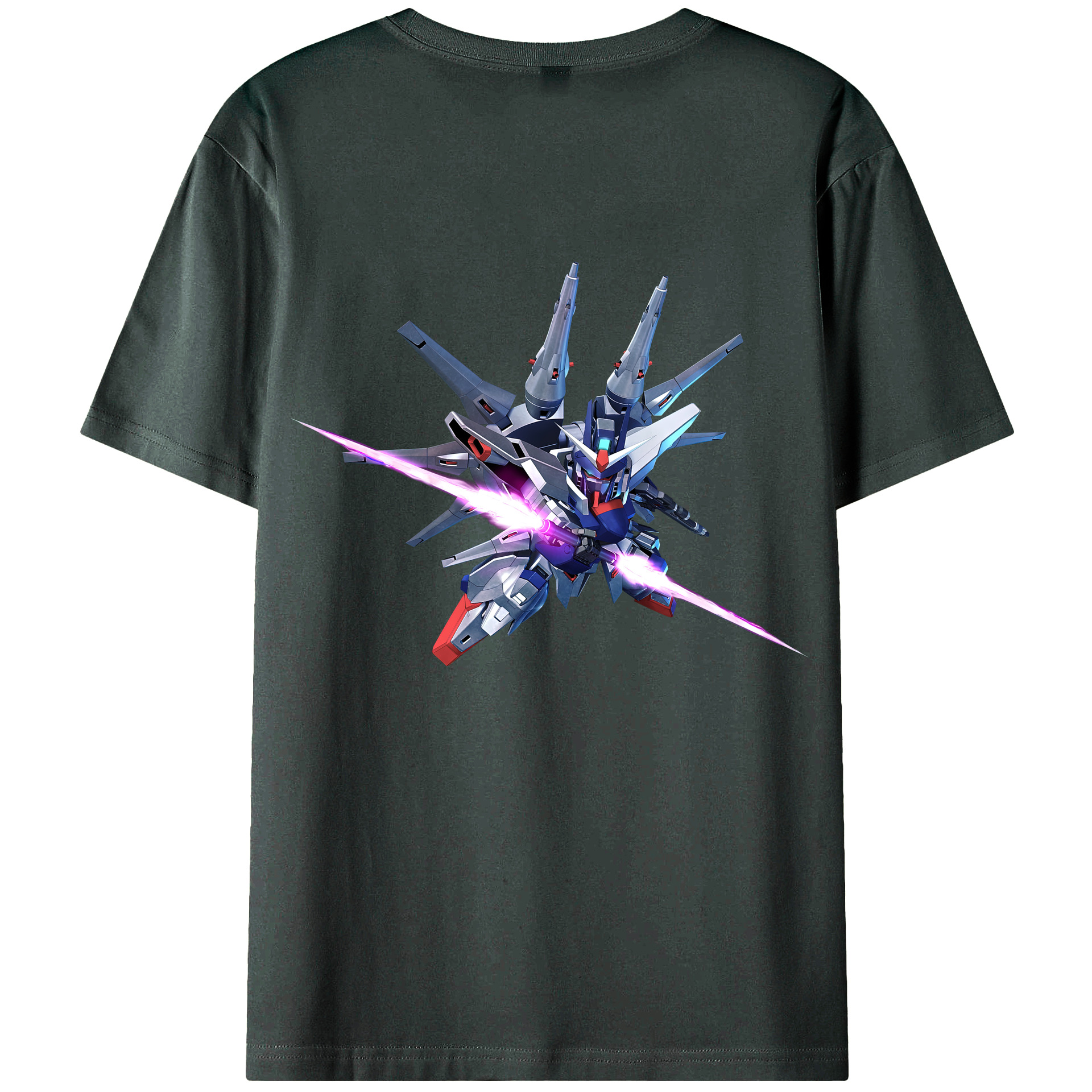 （画像用） 機動戦士ガンダム Mobile Suit Gundam 綿100％ メンズ半袖Tシャツ（バックプリント） 通気性